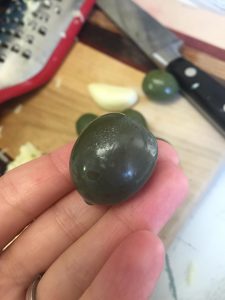 The olive in question